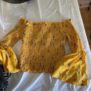 True destiny Yellow off the shoulder top
